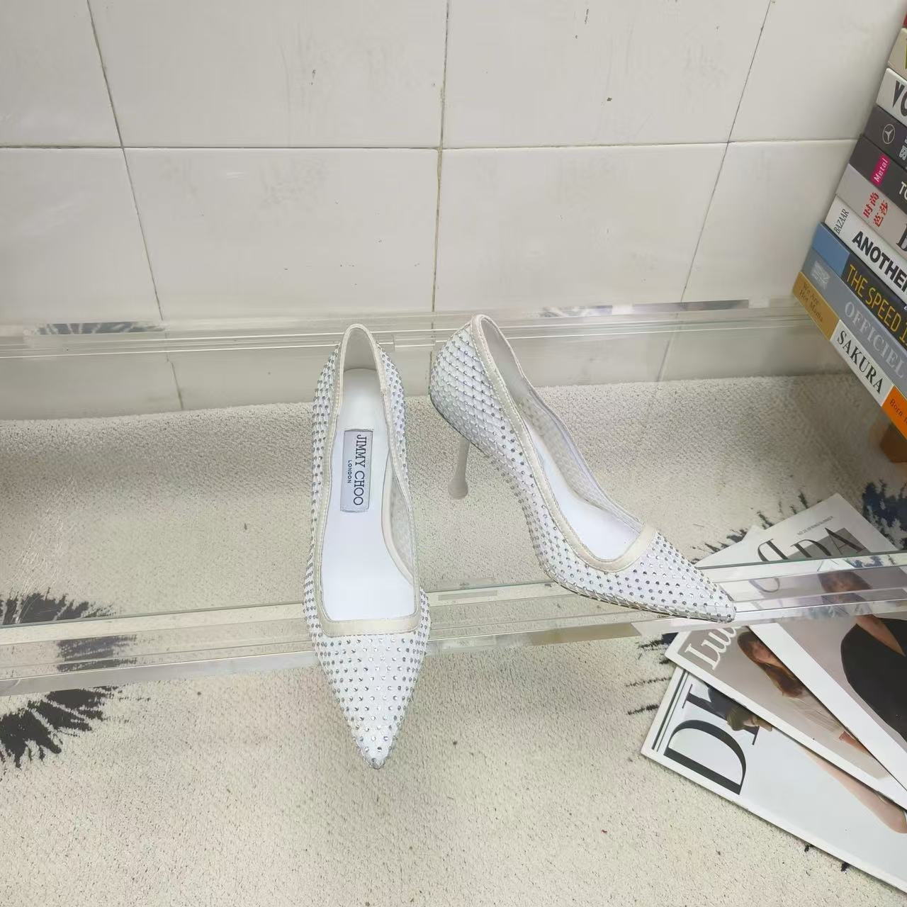ua Ji*y Ch* white mesh pumps