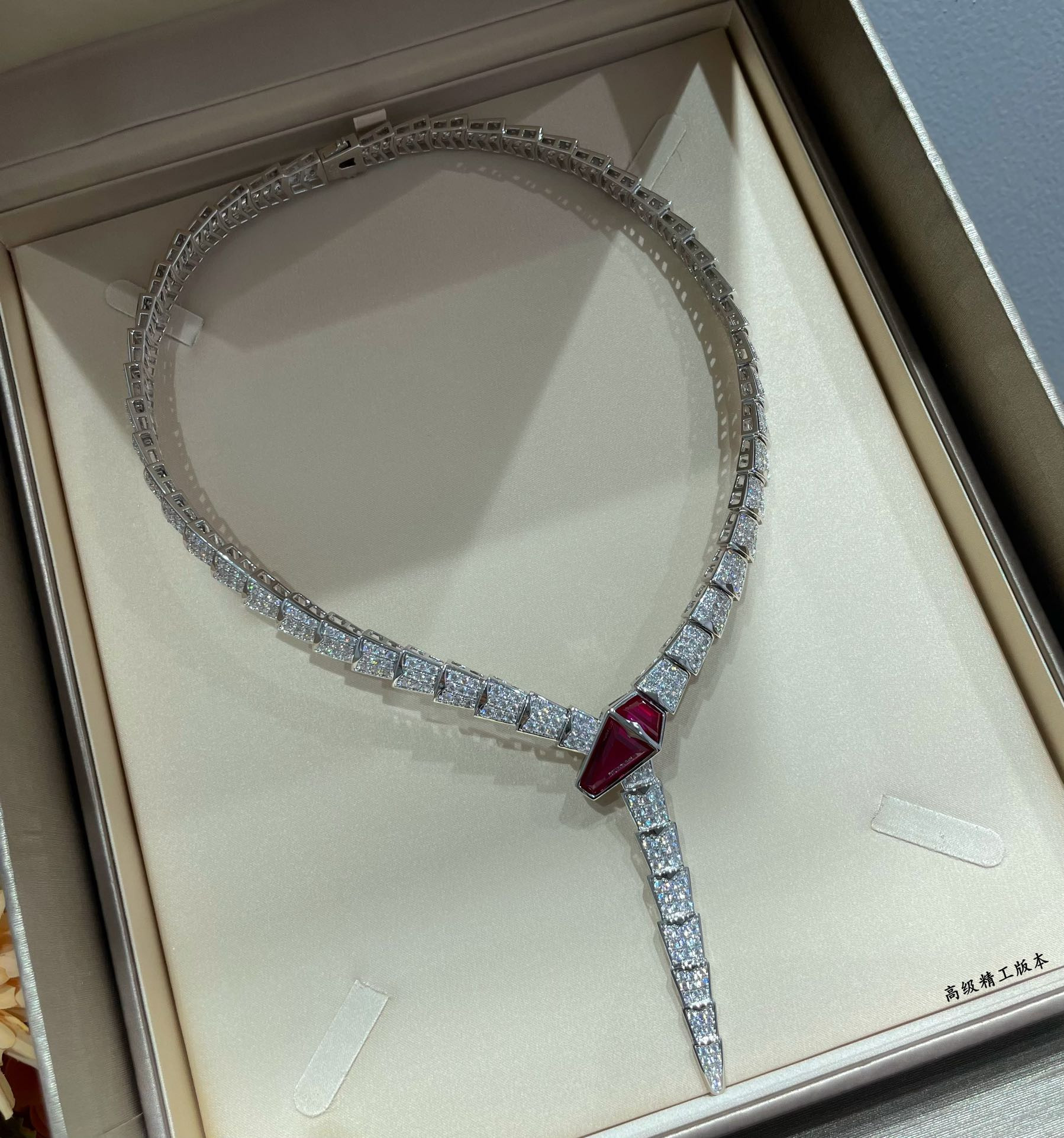 b*l*ai wide version full Di*m*nd snake necklace