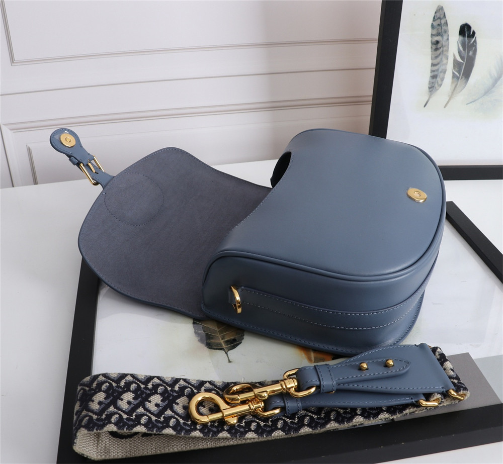 large D*or bobby bag blue box calfskin