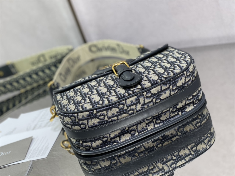 large D*or bobby bag blue D*or oblique jacquard