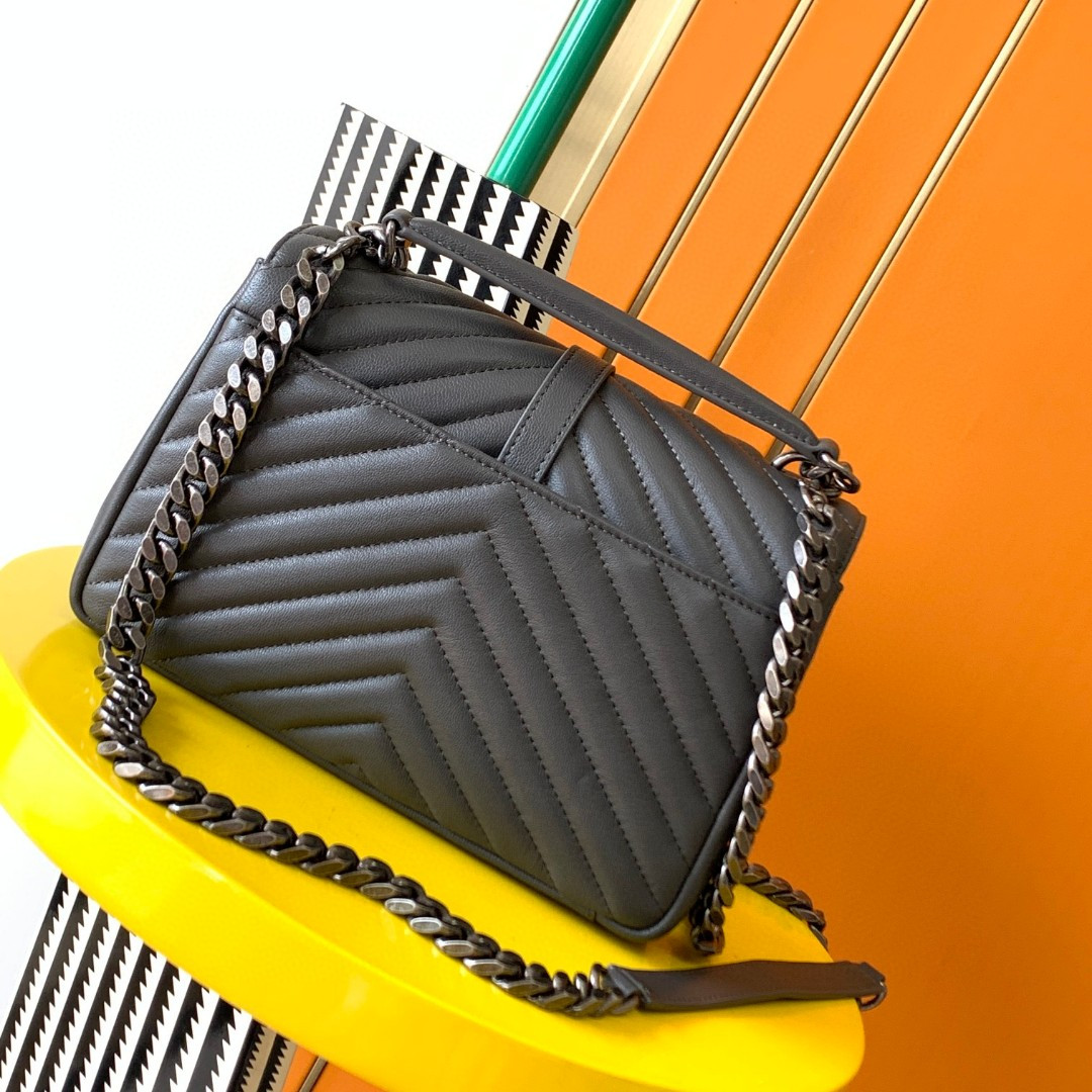 Y*L college medium in quilted leather 9.4 x 6.6 x 2.5 inches