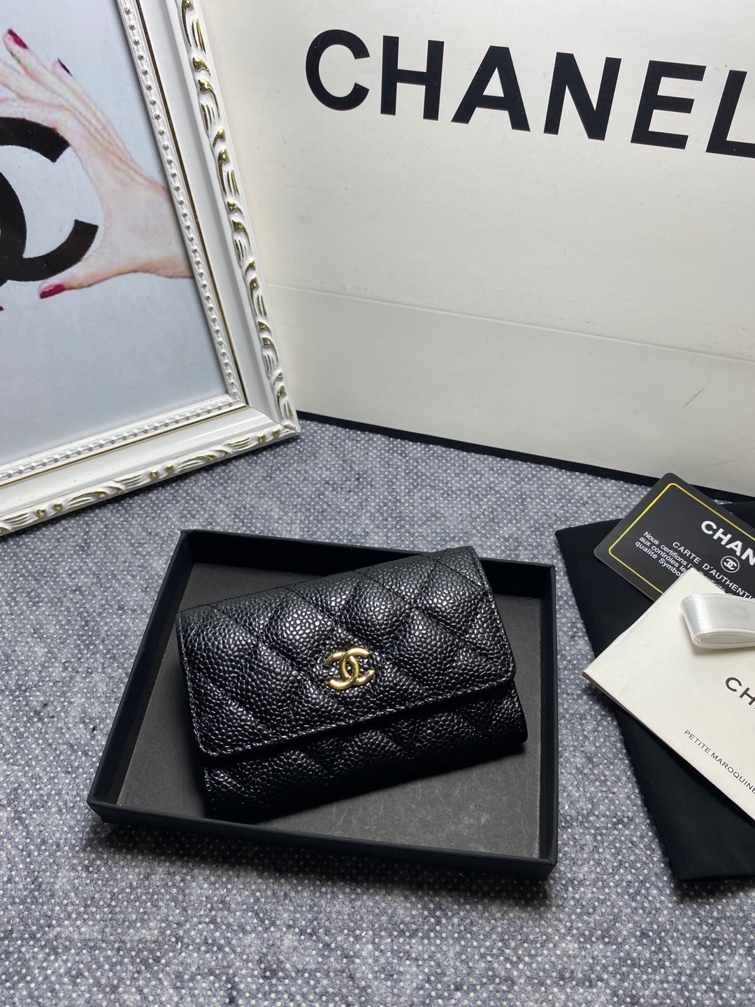Ch*el card holder 11.3 x 7.5 x 2.5 cm