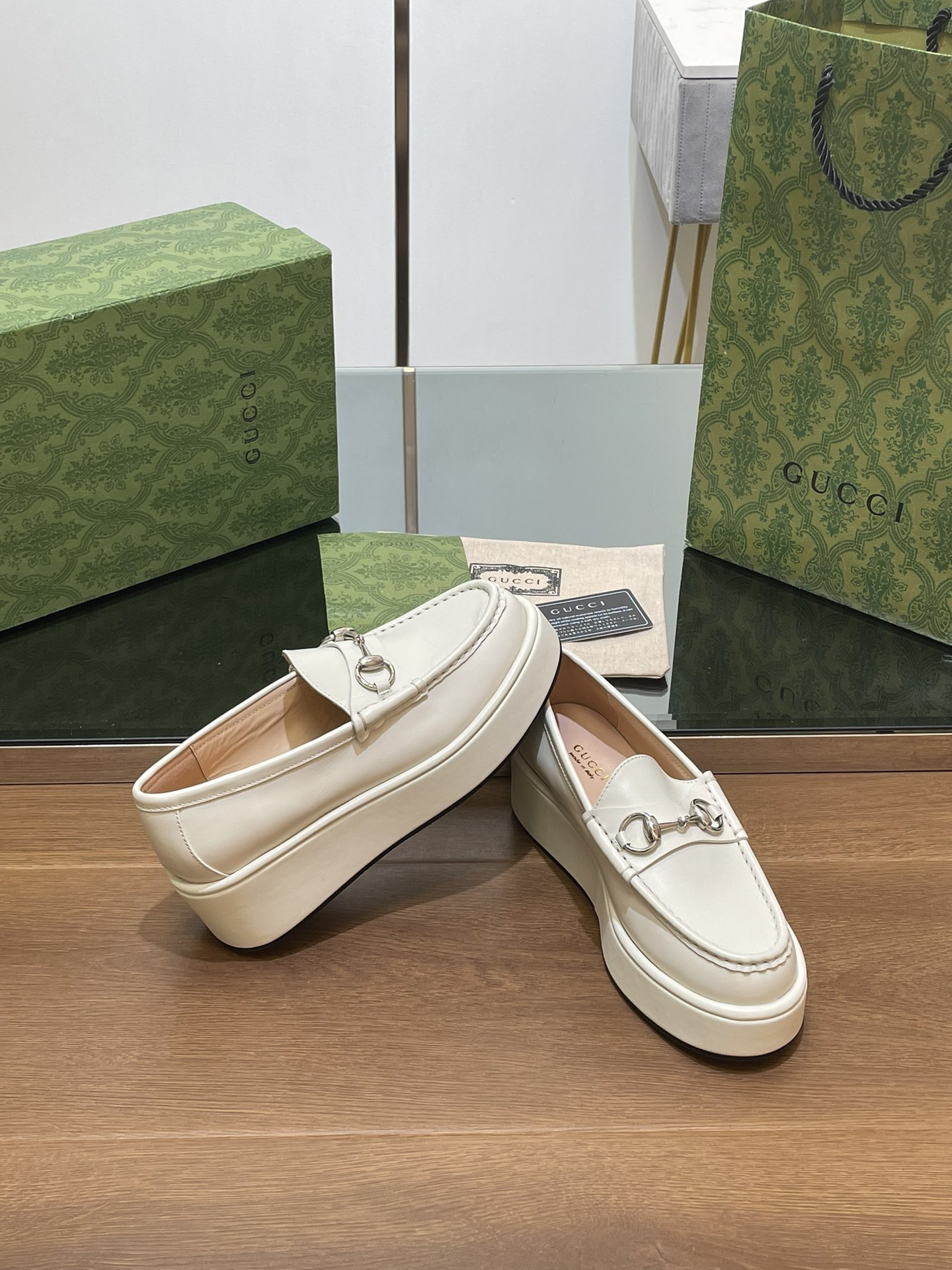 ua G*u*i horsebit wedge loafer